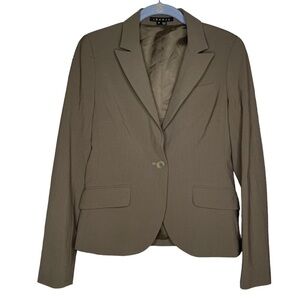 theory blazer jacket Hayward chocolate brown women’s size 0 wool blend career
